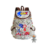 Sonic Backpack Hedgehog Sonic Backpack Cute Pattern Drawstring Backpack