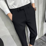 Men Trousers Black Suit Pants
