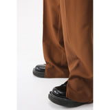 Men Suit Pants Trendy Solid Color Straight Split Design