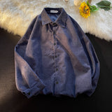 Corduroy Patch Jacket Long Sleeve Corduroy Shirt Loose Casual Jacket