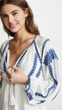 Women Dresses Bohemian Embroidered Flower Long Sleeve Fashion Shirt Dress