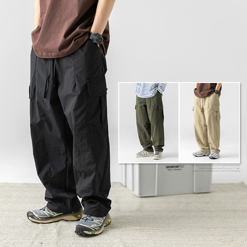 Men Cargo Pants Menswear Fashion Brand Workwear Short Sleeve Casual Pants Suit Men