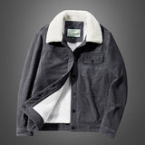 John Dutton Jacket Winter Casual Cotton Solid Color Side Seam Sidekick Single Breasted Velvet Cotton Clothes