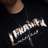 Thrasher T Shirt Summer Carbon Fire Burning Flame Limited Printed T-shirt round Neck Loose Couple