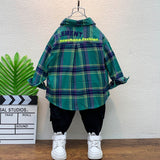 Toddler Boys Sweater Boys' Plaid Shirt Spring Pure Cotton