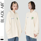 Blackair T Shirt Autumn Winter Retro Polo Collar Embroidered Sweater