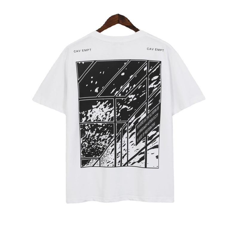 Cavempt Ce Life Cav @ Empt Retro Abstract Tunnel Printed Short Sleeve Men and Women