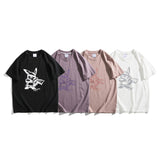 Men 'S T-shirt Summer Round Neck Cartoon Cartoon Pattern Printed Blue Short-Sleeved T-shirt Men 'S Cotton Half Sleeve