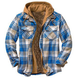 John Dutton Jacket Autumn and Winter Thickening Cotton Padded Coat Plaid Long Sleeve Loose Hooded Coat Jacket