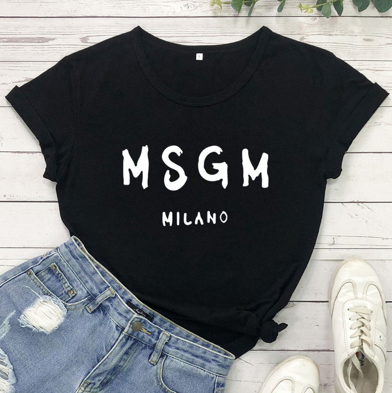 Msgn T Shirt MSGM Milano Letter Printing