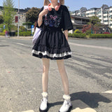 Gothic Lolita Harajuku Style Clothing Hot Girl Sweet Cool Solid Skirt Skirt