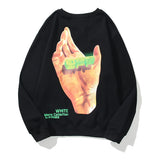 Off White Sweatshirts Long Sleeve round Neck Neck Neck Sweater for Men and Women