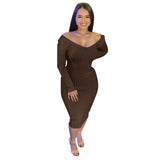 Large V-neck Strapless Thread Slim-Fit Sexy Dress