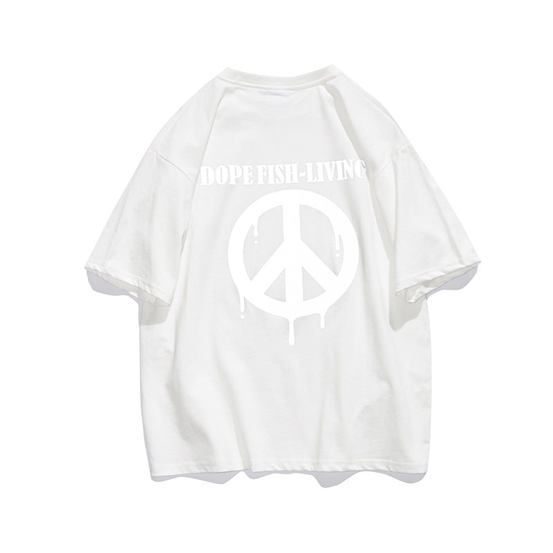 Couple's Reflective Short-Sleeved T-shirt Men's Summer Half Sleeve Couple's Tops Casual T-shirt Internet Celebrity Trendy T