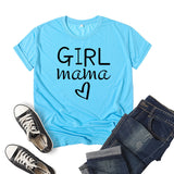 Boy Mama T Shirt Girl Mama Printed Short Sleeve round Neck T-shirt