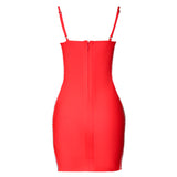 Women Bodycon Dress Summer Backless Strap Dress Sexy Cutout Evening Dress