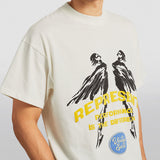 Present Angel T Shirt Present Retro Washed Angel Letter Puff Print Short Sleeve Shirt