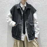 Denim Shirts Denim Men's Spring and Autumn Trendy Coat Fashion Brand Loose Sleeveless