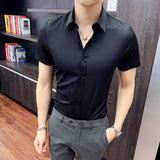 Men Shirts Men's Business Shirt Solid Color Workwear Shirt