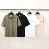 Essentials Polo Shirt Fog Fear of God Lapel T-shirt