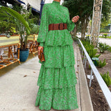 Women Bohemian Dress Women's Spring Floral Print Long Dress