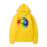 Drippy Hoodies Lip Printings Loose Sweater