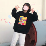 Gothic Lolita Harajuku Style Clothing Cake Girl round Neck Long Sleeve Printed Fleece Hoodie