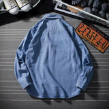 Denim Shirts Denim Long-Sleeved Shirt Men's Loose Shirt Coat