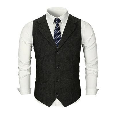 Mens Dress Vests Men's Vest Casual Jacket Business Waistcoat Autumn and Winter Solid Color Lapel Men's Slim Fit
