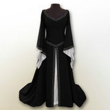 Vintage Empire Waist Dress Medieval Women's Halloween V-neck Slim Dress