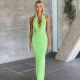 Music Festivals Rave Outfits Dress Summer Lapels Single-Breasted Sexy Backless Dress for Women