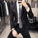 Seersucker Suit Slim Fit Two-Piece Suit Suit Men's Suit