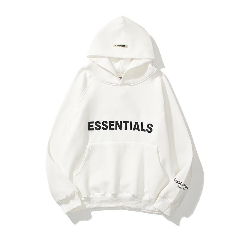 Fog Fear Of God Essentials Hoodie Tops Autumn and Winter Double Line ThreeDimensional Letter Print Sweatshirt Hoodie Men and Women FleeceLined Fear Of God