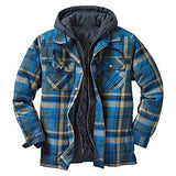 John Dutton Jacket Autumn and Winter Thickening Cotton Padded Coat Plaid Long Sleeve Loose Hooded Coat Jacket