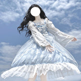 Gothic Lolita Harajuku Style Clothing JSK Dress Long Sleeve Translucent