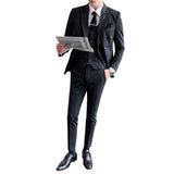 Double Brewed Seersucker Suit Men's Suit Slim Striped Casual Formal Wear