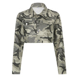 Nina Parker Camo Jacket Workwear Camouflage Short Coat for Women