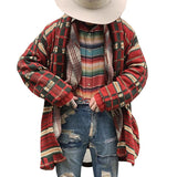 John Dutton Jacket Plaid Knitted Cardigan Long Loose-Fitting Oversized Sweater Coat
