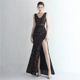 Sequin Evening Dress Split Long Sequined Fishtail Skirt