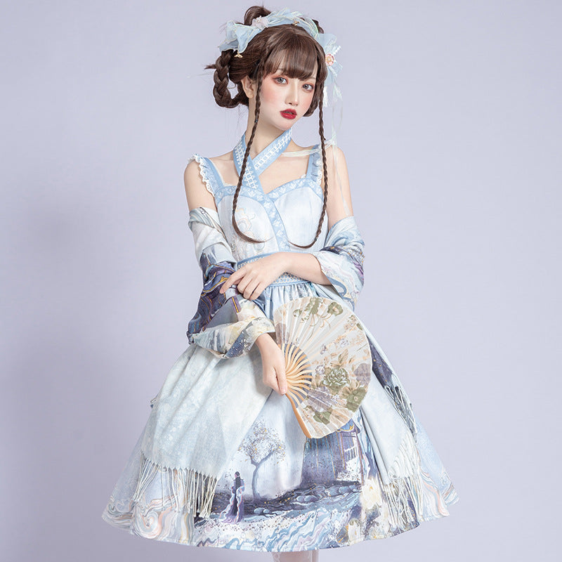 Gothic Lolita Harajuku Style Clothing Chinese Style Lolita Dress JSK Chinese Style Han Elements Skirt for Women