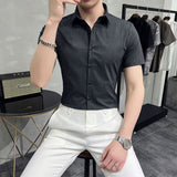 Men's Shirt Pinstripe Short Sleeve Shirt