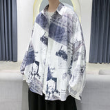 Men's Shirts Loose Colored Long Sleeve Shirt