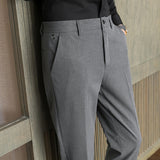 Men Trousers Slim Fit Business Casual Pants