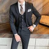 Seersucker Suit Suit Slim Three-Piece Suit