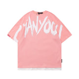 Men T Shirt Summer Casual Tops Letter Print Short-Sleeve T-shirt