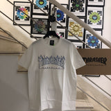 Thrasher T Shirt Ice Blue Flame Loose Short Sleeve