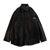 Corduroy Patch Jacket Corduroy Shirt Men's Long Sleeve Retro Casual Spring and Autumn