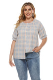 Women Plus Size Tops Spring/Summer Plaid Shirt