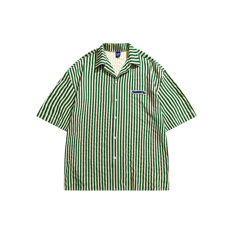 Man Summer T Shirt Contrast Color Stripes
