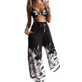 Women Pants Suit Women's Printed Sexy Tube Top Loose